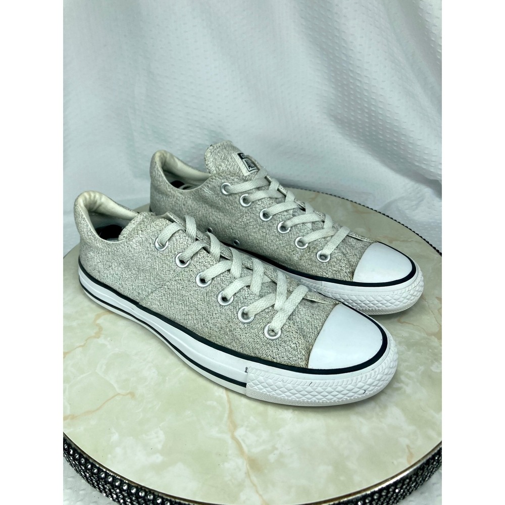 Converse Low Top Canvas Shoes Womens 8 Oatmeal Grey Streetwear Sporty Sneakers